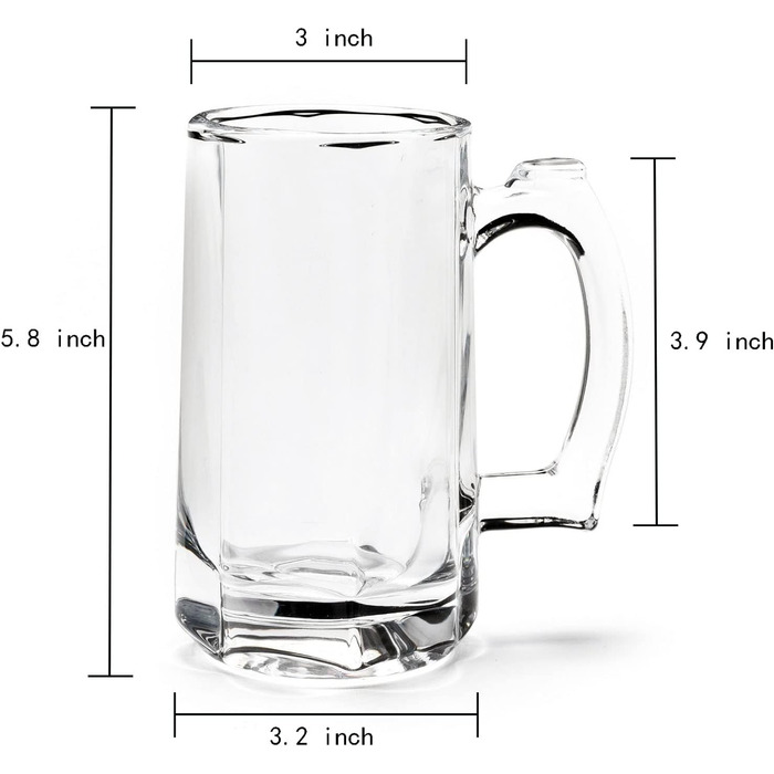 Набір пивних склянок 6 шт 370 мл TUSAPAM