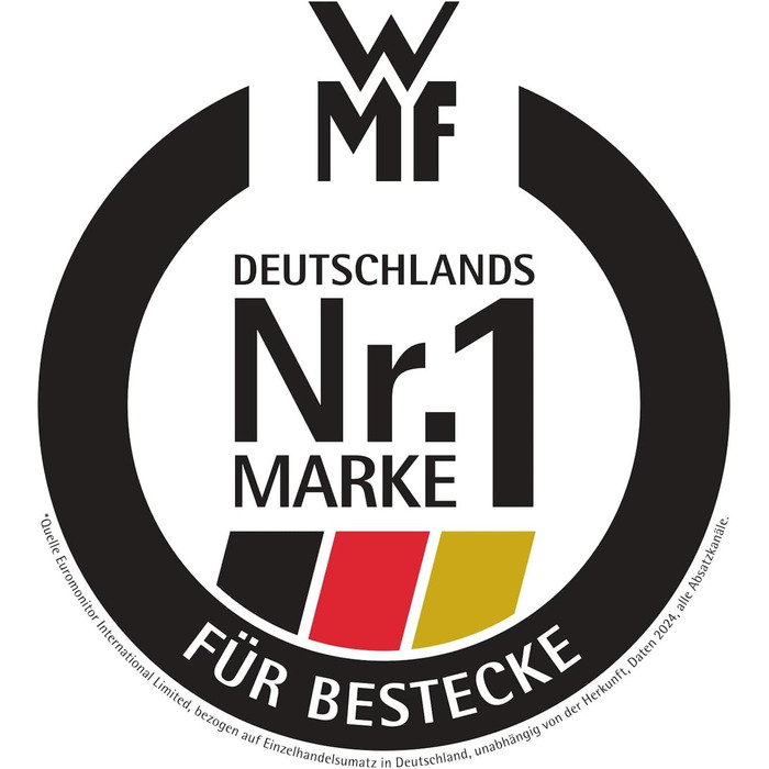 Набір столових приборів WMF Sentic для 12 осіб, 66 предметів посуду, ергономічний, захист Cromargan, можна мити в посудомийній машині, ковані обідні ножі, коробка для столових приборів 1270006341