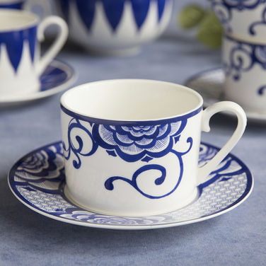 Чашка для чаю із блюдцем CreativeTops Bold Floral Cole Collection, фарфор, 290 мл
