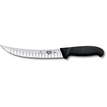 Кухонный нож Victorinox Fibrox Butcher лезвие 20 см узкая рифле. из черного. Ручка