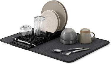 Підставка-сушарка для посуду з килимком 61 х 46 см чорна Udry Umbra