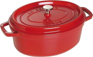 Чавунна жаровня/кокот STAUB, овальна 6,7 л, (31 см, вишнево-червона)