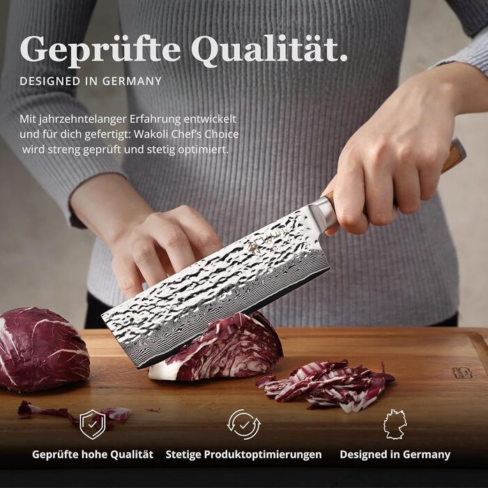 Набір кухонних ножів Wakoli Sycamore Damascus, 6 предметів ядро з VG10 (67 шарів), твердість 602 HRC, ручки з клена, хлібний ніж із серрейторною заточкою, магнітний тримач для ножів, професійні ножі для точного нарізання (каштановий колір)