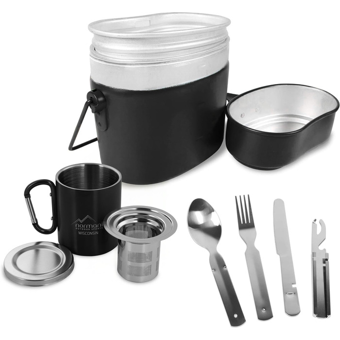 Набір туристичного посуду для кемпінгу 8-в-1 normani