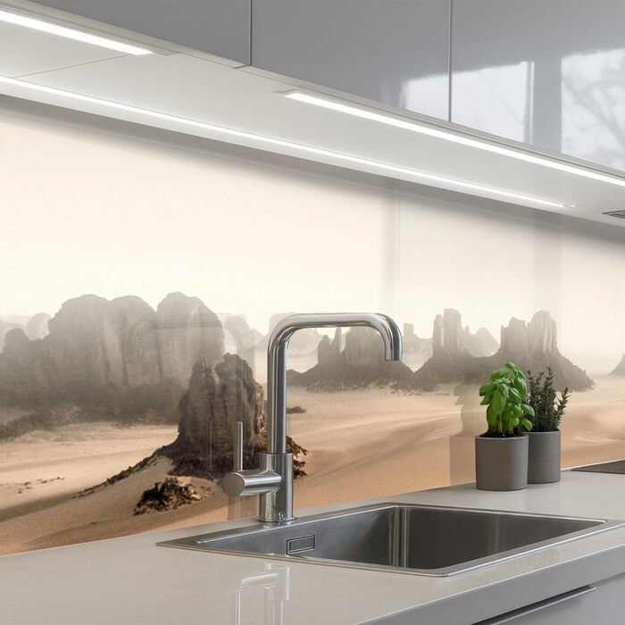 Кухонний фартух 60x80 см Самоклеючий захисний щиток для кухонної стіни Кухонний фартух Кухонні фасади Кухонні фартухи Кухонна стіна Вода - Пейзаж - (Природа - Пісок, 60 x 250 см)