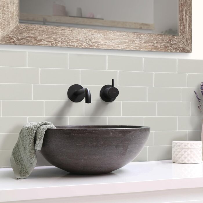 Наклейки для плитки, що самоклеяться - упаковка з 5 аркушів 29,36 см x 21,29 см - 3D самоклеючі ПВХ наклейки для плитки та фартуха для кухні, ванної кімнати та стін, кольорова та водонепроникна плитка (Cassandra Grey)