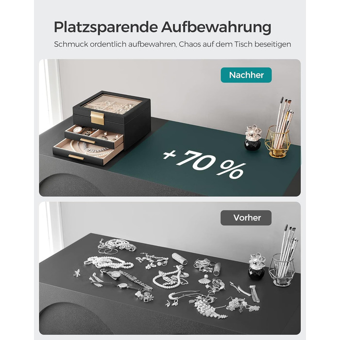 Шкатулка органайзер для ювелирных изделий 3-уровневая черный SONGMICS