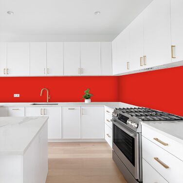 Кухонний фартух 60x250 см, самоклеючий фартух, кухонний фартух, кухонний фасад, самоклеючі кухонні фартухи - Осінь (Червоний - Колір, 60 x 500 см)