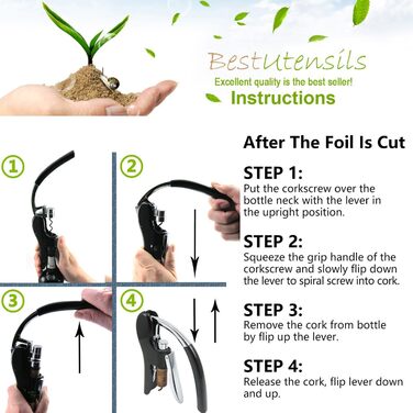 Професійний відкривачкою для пляшок чорний KAYCROWN