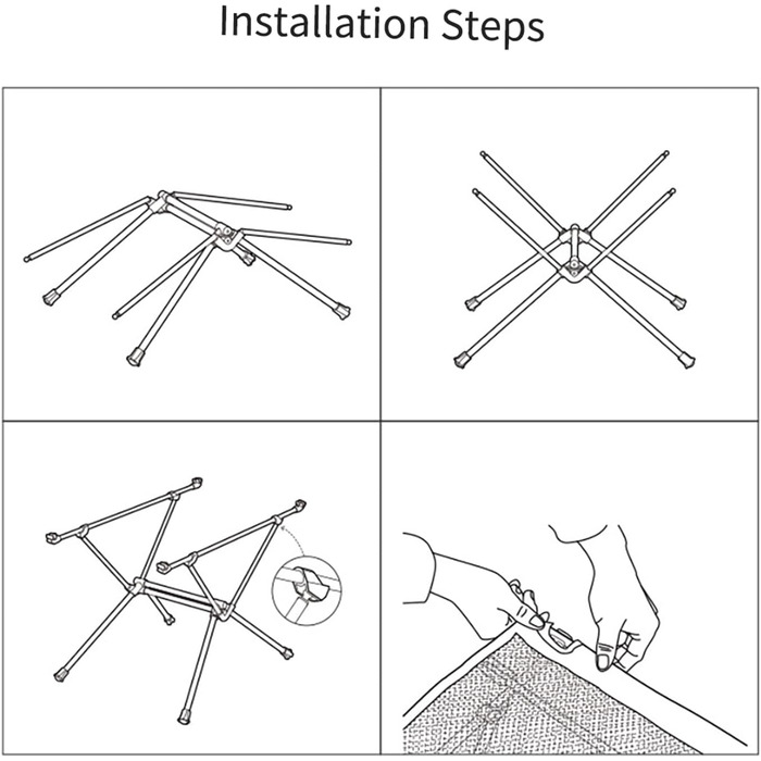 Ультралегкий складной стол для кемпинга черный Naturehike