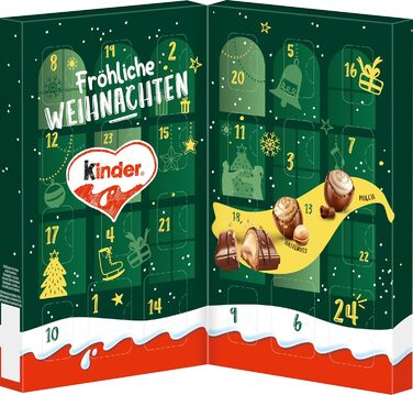 Різдвяний адвент-календар 2025 з 24 шоколадними сюрпризами, 121 г Kinder