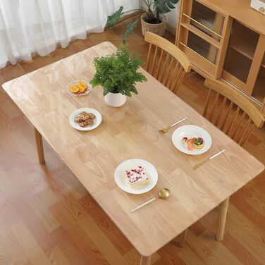 Прозорий захисний килимок для столу Ever Fairy Tablete Protector 2.0 мм, ПВХ, для кухні, їдальні, дерев&39яних меблів, захисний чохол (60 x 110 см) (Прозорий зогнутий кут 2 мм, 90 x 180 см (прямокутний))