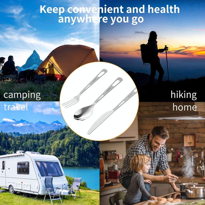 Набор туристических титановых столовых принадлежностей 3 предмета OUTXE