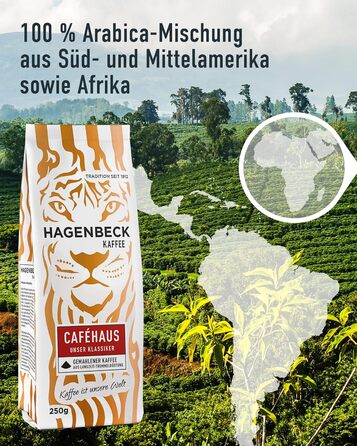 Мелені кавові зерна Coffee House 100% арабіка 250 г Hagenbeck