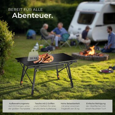 Складной алюминиевый стол для кемпинга 90 x 52 см tectake