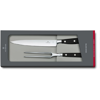 Кухонный гарнитур Victorinox Grand Maitre Carving Set нож + вилка из черного цвета. ручка (20,15 см)