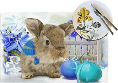 Подставка для стола с мотивом пасхального кролика 6 шт 30 х 45 см UNIOND