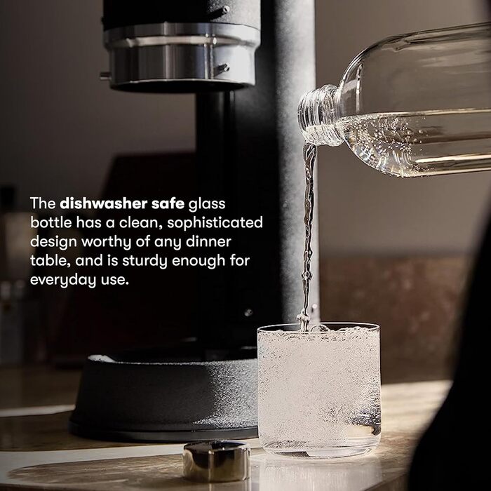 Скляна пляшка Aarke сумісна лише з Carbonator PRO для карбонатора для води Carbonator Pro, можна мити в посудомийній машині, з деталями з нержавіючої сталі