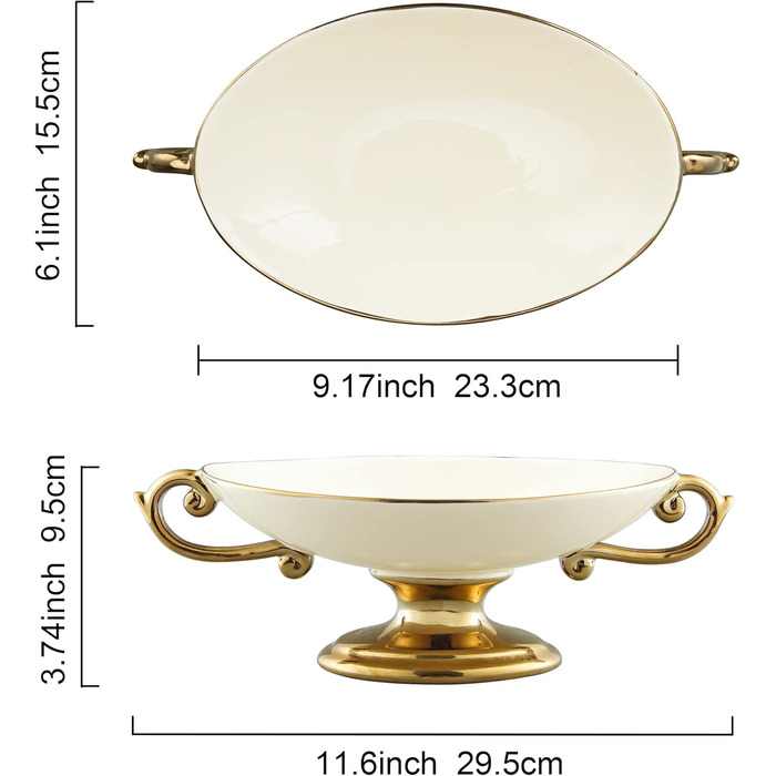 Порцелянова миска fanquare з хвилястими краями та квітковим принтом, вінтажна салатниця, керамічна фруктовниця на ніжці для вечірок (біла (миска))