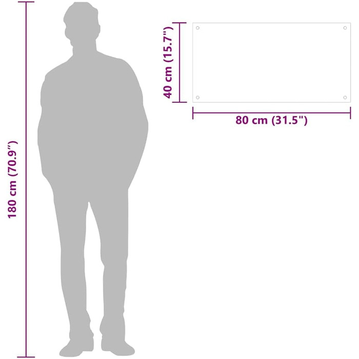 Брызкозащитник экран для плитки 80 х 40 см vidaXL
