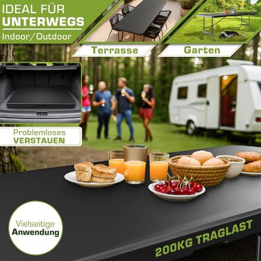 Складной садовый стол 220 х 70 см tillvex