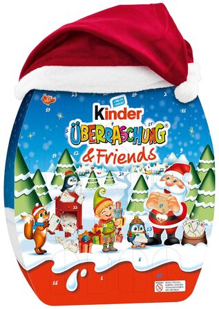 Адвент-календар із 24 шоколадними делікатесами, 370 г Surprise & Friends Kinder