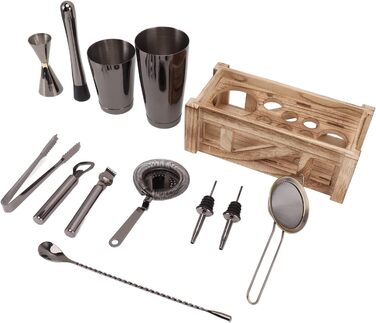 Набір для коктейлів з дерев'яною підставкою UPQRSG