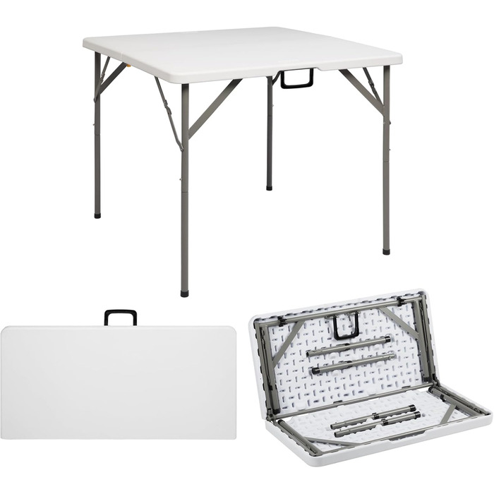 Сложный кемпинговый стол 86 x 86 x 74 см белый Bonnlo