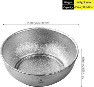 Серебряные лоханки для кемпинга 800 мл SILVERANT