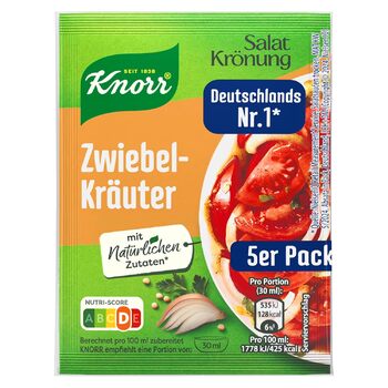Заправка для салату Knorr з травами для смачної заправки з натуральних інгредієнтів* 15 шт. 5 шт. (цибуля та трави)