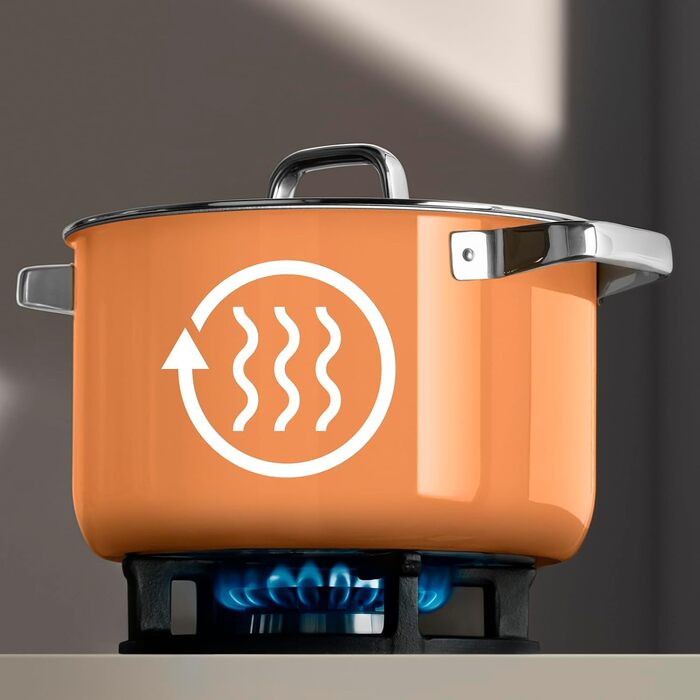 Набор кастрюль со стеклянными крышками, 4 предмета, оранжевый Fusiontec Mineral Pro WMF