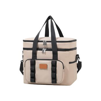 Водонепроникна термосумка для пікніка для кемпінгу, пляжних поїздок, регульований ремінь, містке відділення-холодильник, конструкція для зберігання, ізольовані продукти для використання на свіжому повітрі (жовта)