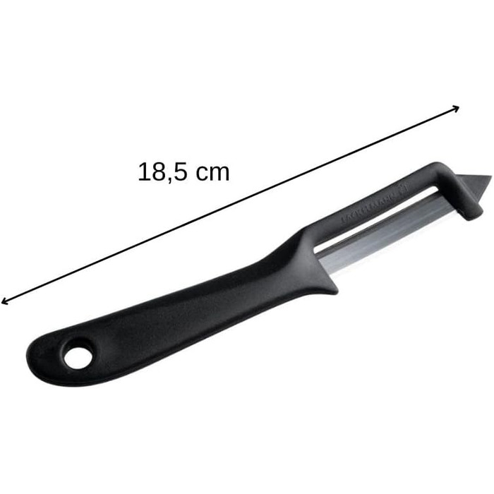 Овочечистка Fackelmann World Champion для спаржі, універсальна овочечистка з лезом з нержавіючої сталі, овочечистка для фруктів та овочів (колір чорний), кількість