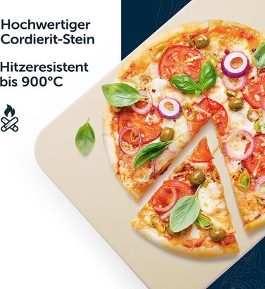 Камінь для піци Blumtal для духовки та гриля - прямокутний, виготовлений з кордієриту, витримує температуру до 900C - камінь для піци для хліба та піци 38 x 30 x 1,5 см