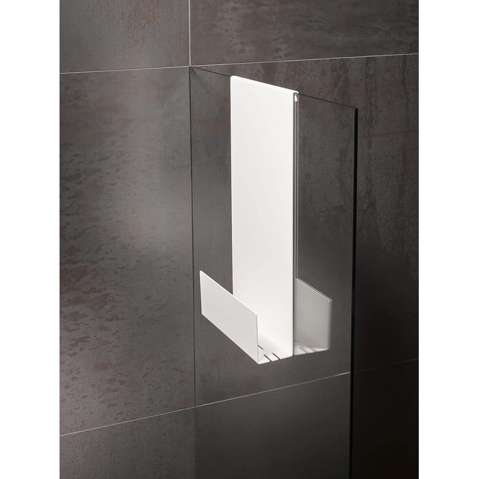 Алюмінієвий душовий піддон Keuco, білий, зі знімним кошиком, гачком для рушників і зливними отворами, 32x60x12 см, для підвішування в душі