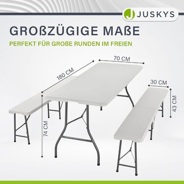 Набор со стола и 2 скамейки для отдыха Juskys