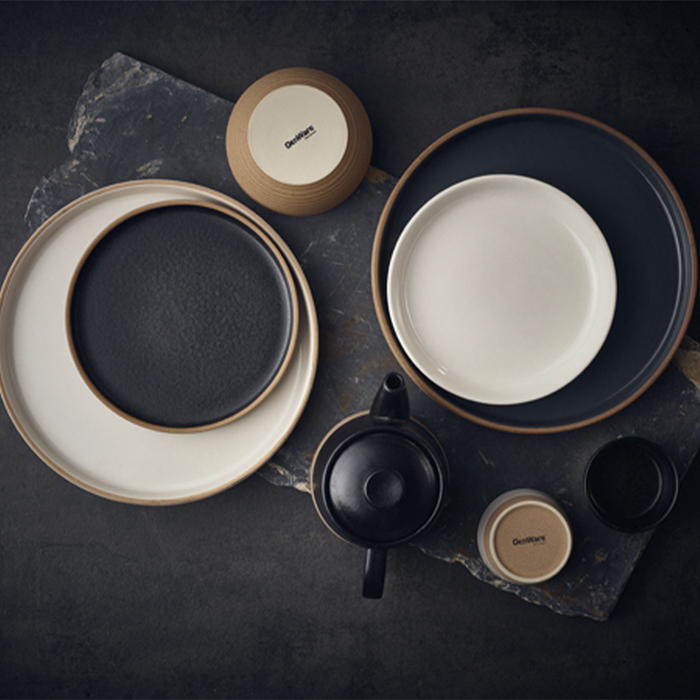 Тарелка 20*h 2.5 см см, Kava White Stoneware Ribbed, GenWare