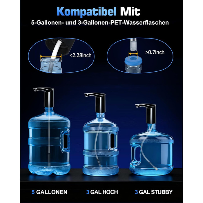 Потужний диспенсер для води з підзарядкою для 5-галонних пляшок Redsack