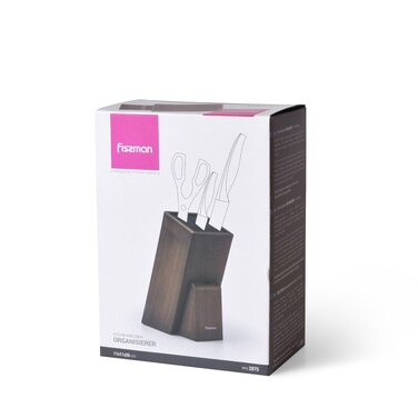 Підставка для кухонних ножів та ножиць Fissman 11x11x26 см Венге (2875)
