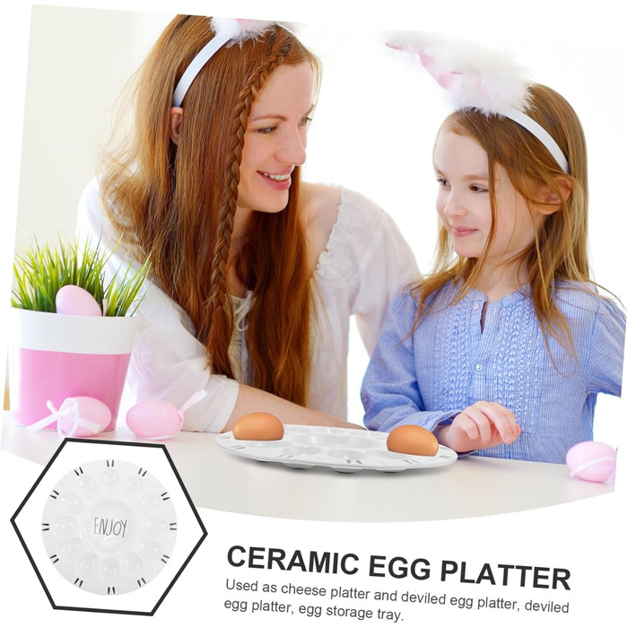 Керамічна підставка для фаршированих яєць для великодніх святкувань Cabilock