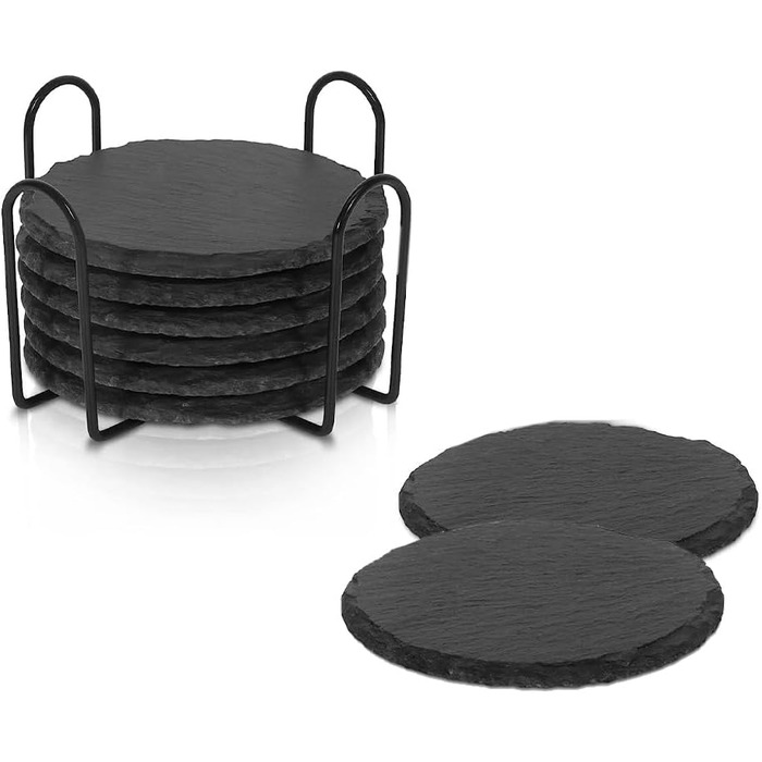 Набір підставок із натурального чорного сланцю 8 шт DiTFATOP