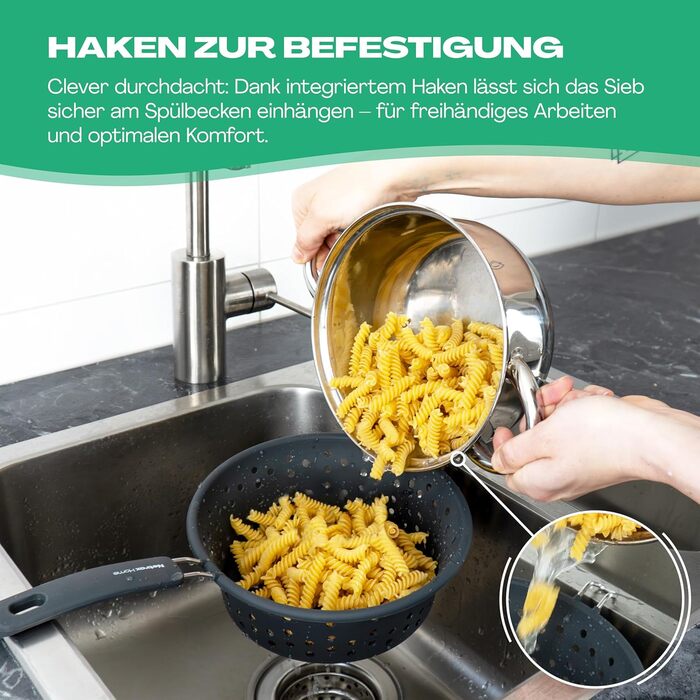 Складаний силіконовий кухонний друшляк з ручкою Netrox