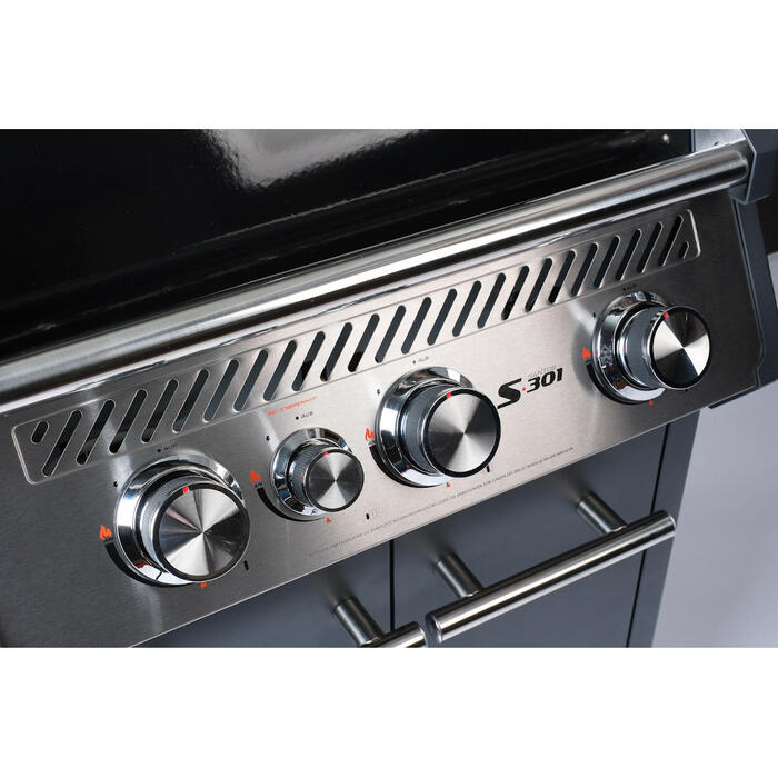 Газовый гриль SANTOS S-301 Black, с боковой горелкой, черный 900235 Код: 010949
