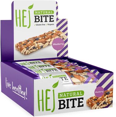 Органічні горіхові батончики - Низьковуглеводна закуска з горіхами - Веганський енергетичний батончик з мигдалем, фундуком та арахісом - Без глютену - Мигдаль та морська сіль 12 x 40 г Мигдаль та морська сіль 12 шт. (1 упаковка) (Чорниця, 12 шт. (1 упаков