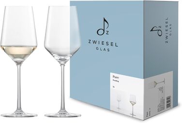 Келих для білого вина Zwiesel Glas Sauvignon Blanc Pure (набір з 2 шт. ), витончені фужери для білого вина, келихи для миття в посудомийній машині Tritan Crystal, виробництво Німеччина (Номер замовлення 122314) (келих для білого вина Рислінг (2 шт.))