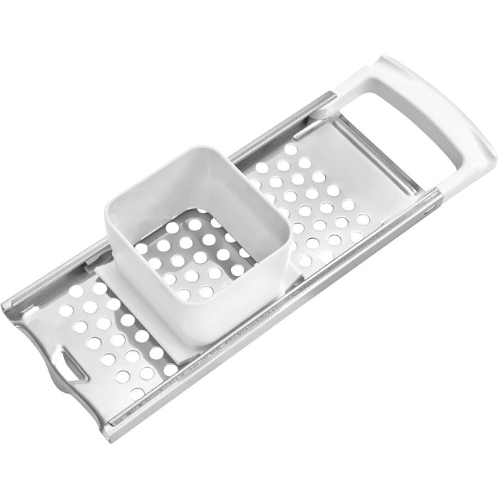 Тертка для коротких шпетц Fackelmann ARCADALINA, професійна класична терка для шпетц, виготовлена з нержавіючої сталі, для коротких шпетц (колір білий/срібний), кількість , 32x17 см