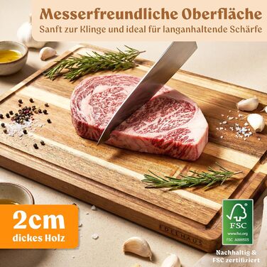 Обробна дошка з натуральної акації 43,5 х 32,5 см EDELHAUS