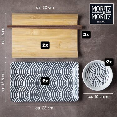 Набір посуду для суші на 2 персони, 10 предметів, Black Bows Gourmet Moritz & Moritz