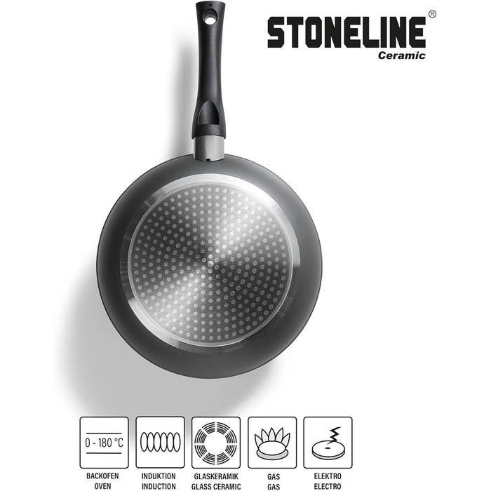Набір керамічних горщиків STONELINE, 6 предметів, 18/20/24 см, з кришкою, антипригарний, без PFAS, для індукційних плит усіх типів з керамічним покриттям та справжніми кам&39яними частинками, набір посуду (сірий, 14 предметів)