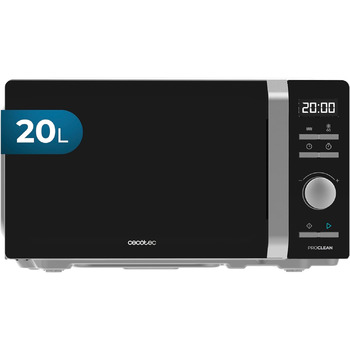 Мікрохвильова піч Cecotec Inverter - об&39єм 19 л - розморожування, нагрівання та приготування - інвертор Proclean 5010. 700 Вт, 5 рівнів потужності, світлодіодний дисплей, поворотний стіл 245 мм, таймер, 8 програм, чорний цифровий